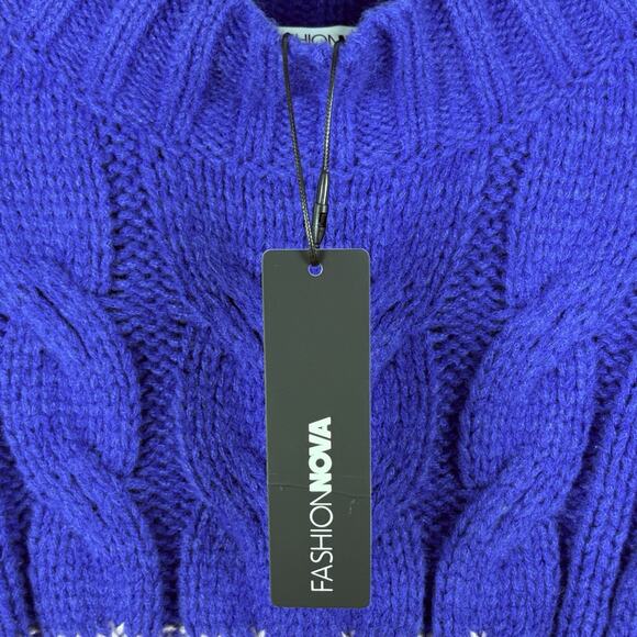 NWT Fashion Nova Sweater Dress Raya Cable Knit Color Block Fringe Rainbow Sz L - Picture 8 of 10